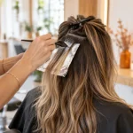 Illustration lumineuse d’un balayage en salon de coiffure